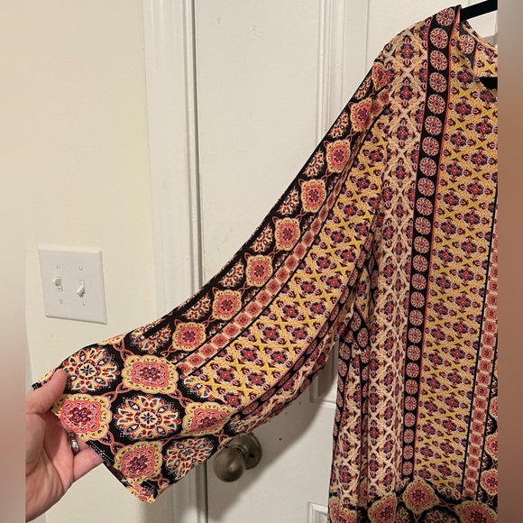 Rose + Olive Women's Blouse Boho Mandala Colorful Long Sleeve Shirt Size 2X - Picture 5 of 11